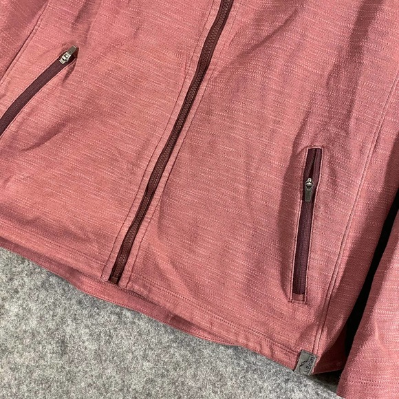 LL Bean Womens Jacket Medium Maroon Red Full Zip Long Sleeve Knit - Picture 4 of 9